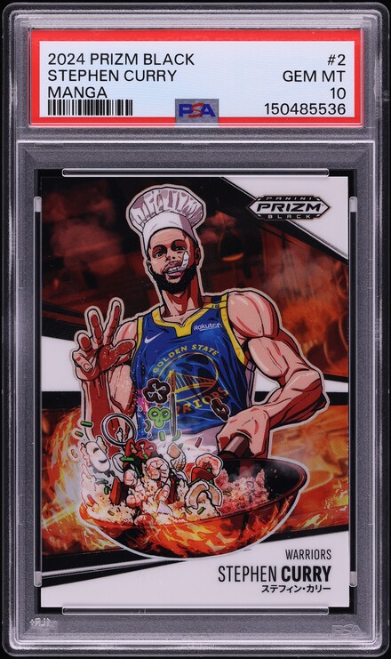 2024 Panini Prizm Black Manga Stephen Curry #2 PSA 10 GEM MINT on