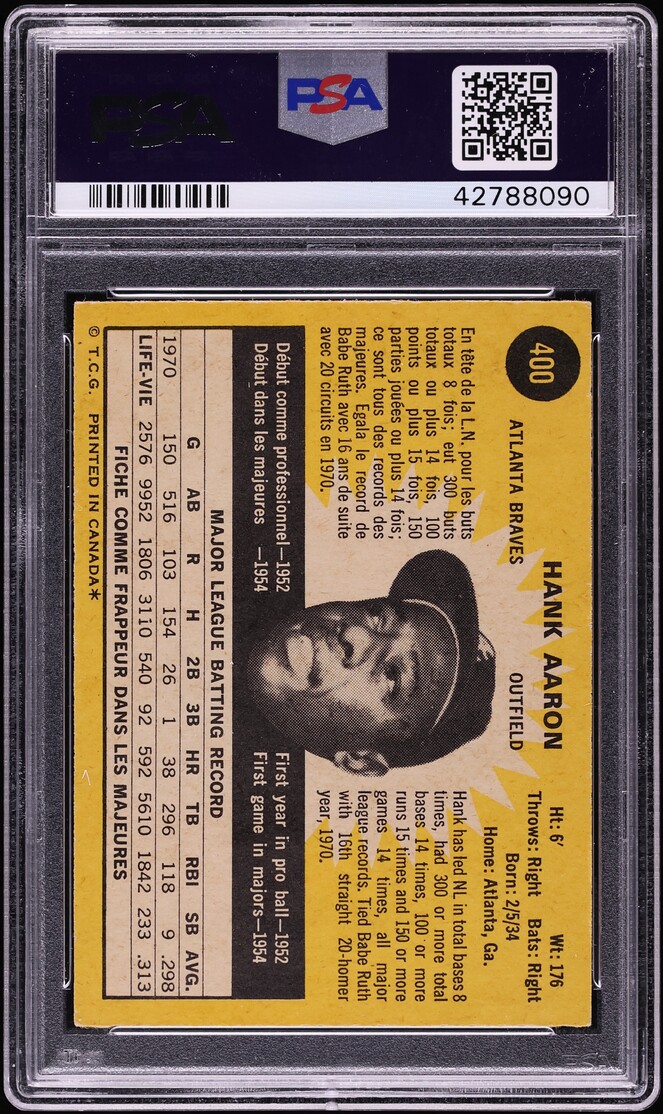 1971 O-Pee-Chee Hank Aaron #400 PSA 5 EX