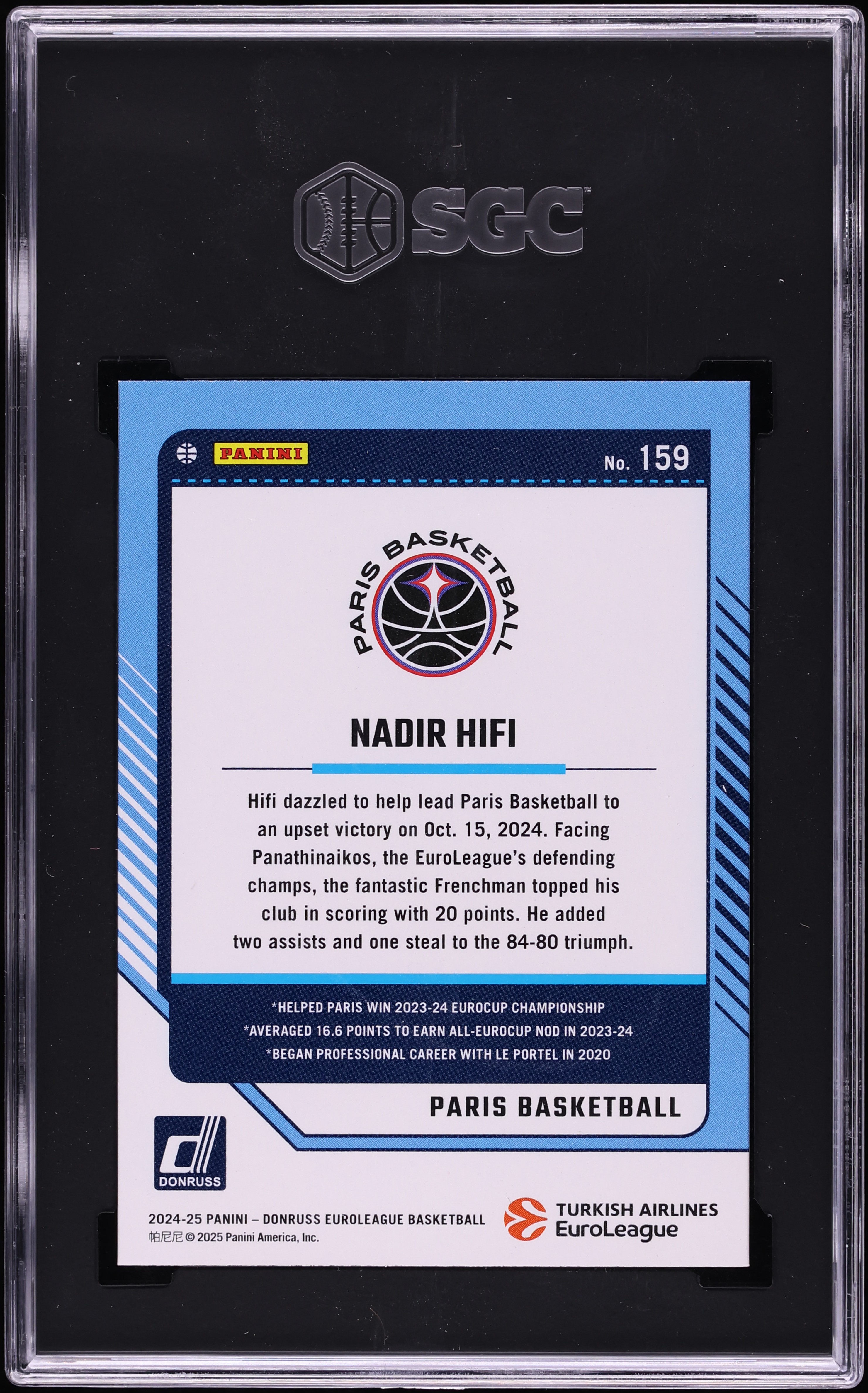 2024 Donruss EuroLeague Gold Laser Nadir Hifi ROOKIE /10 #159 SGC