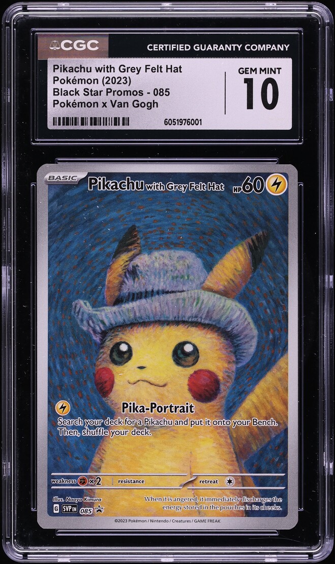 2023 Pokemon Scarlet & Violet Promo Van Gogh Alt Art Pikachu With Grey Felt Hat #85 CGC 10 GEM