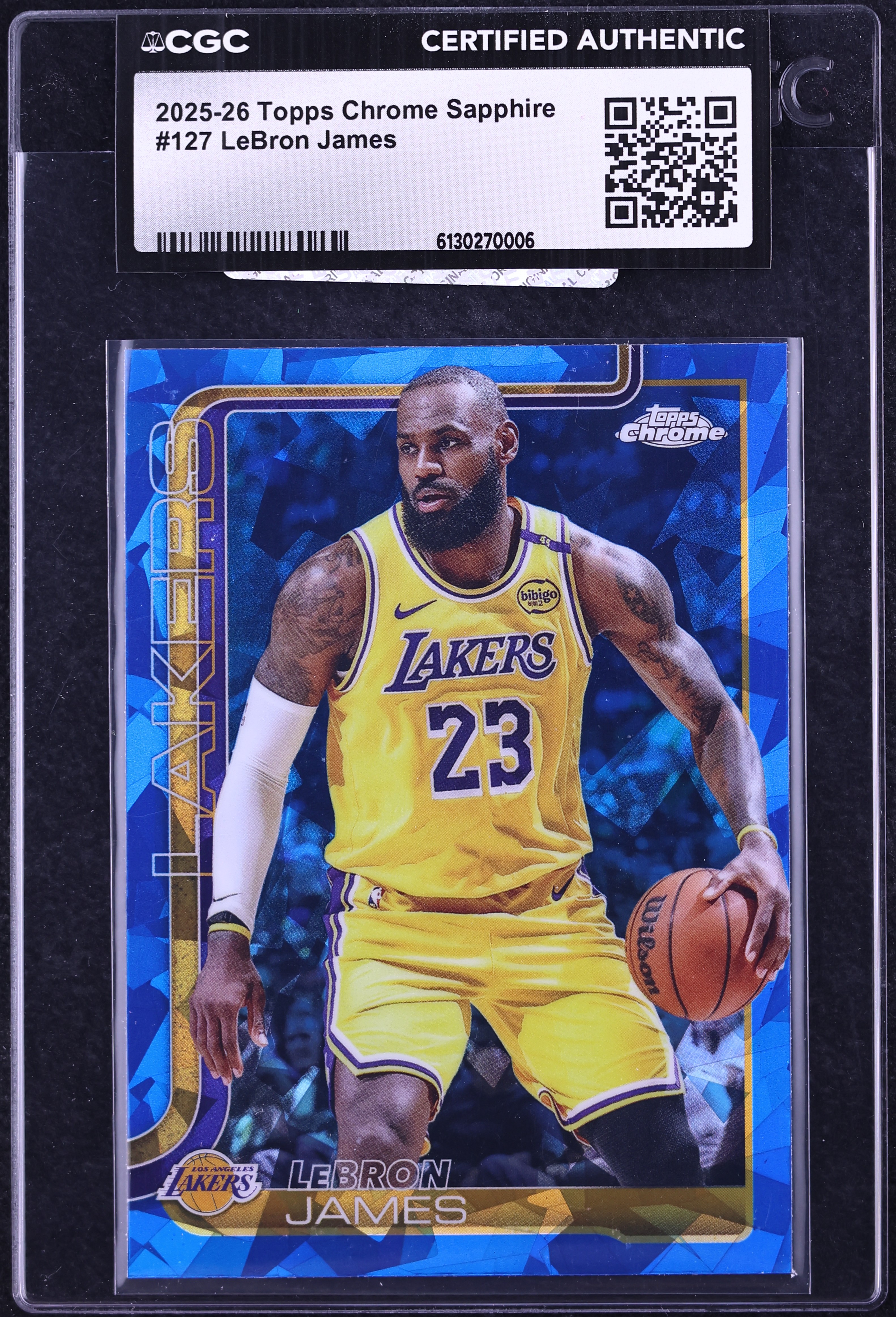 2025 Topps Chrome Sapphire LeBron James #127 CGC AUTH on Fanatics 