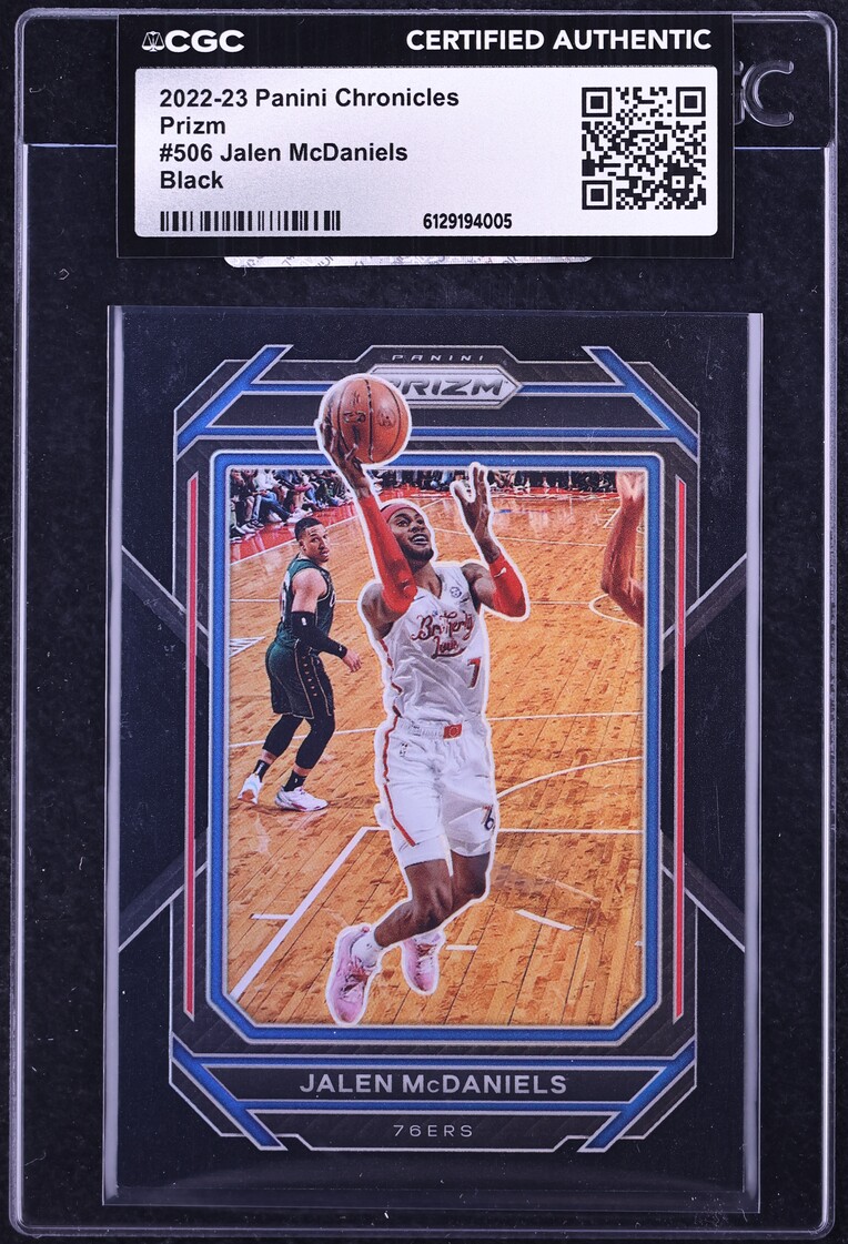 2022 Panini Chronicles Prizm Black Jalen McDaniels 1/1 #506 CGC AUTH