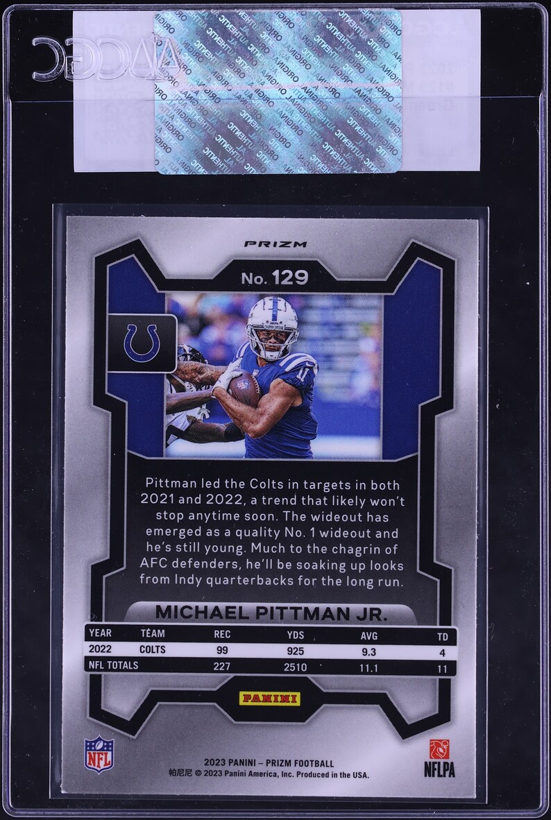 2023 Panini Prizm Green Michael Pittman Jr. #129 CGC AUTH