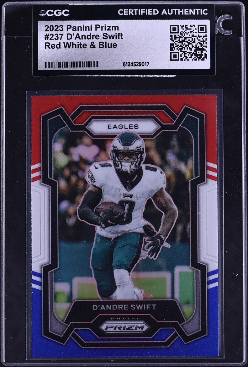 2023 Panini Prizm Red White & Blue D'Andre Swift #237 CGC AUTH