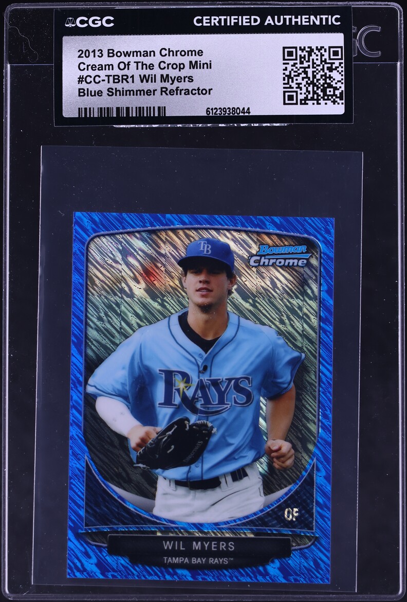 2013 Bowman Chrome Cream Of The Crop Mini Blue Shimmer Refractor Wil Myers RC /250 CGC AUTH
