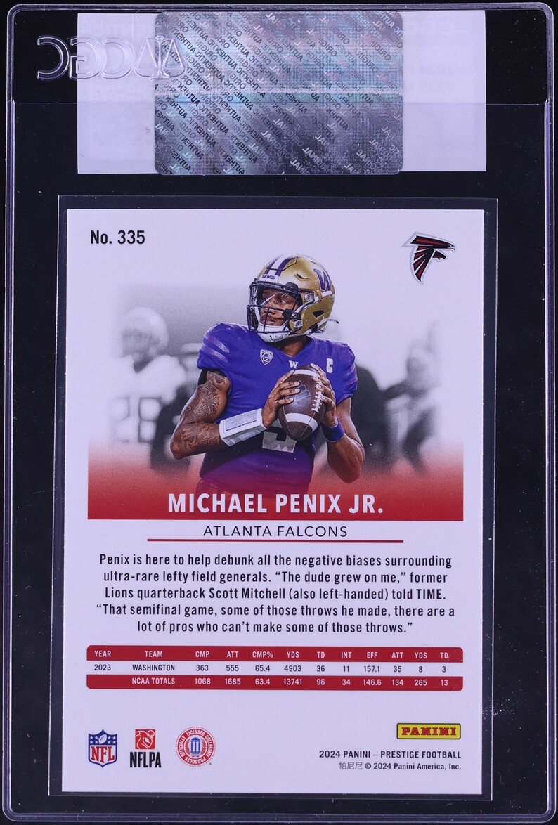 2024 Panini Prestige Michael Penix Jr. ROOKIE #335 CGC AUTH