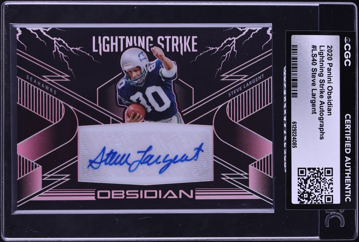 2020 Panini Obsidian Lightning Strike Steve Largent AUTO /100 #LS40 CGC AUTH