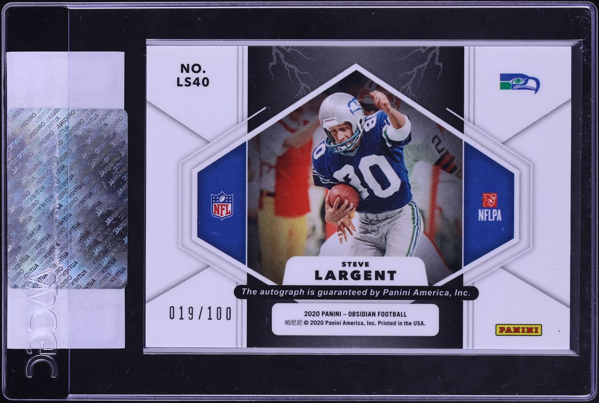 2020 Panini Obsidian Lightning Strike Steve Largent AUTO /100 #LS40 CGC AUTH