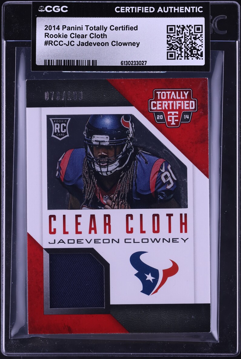 2014 Totally Certified Clear Cloth Jadeveon Clowney ROOKIE PATCH /100 # ...