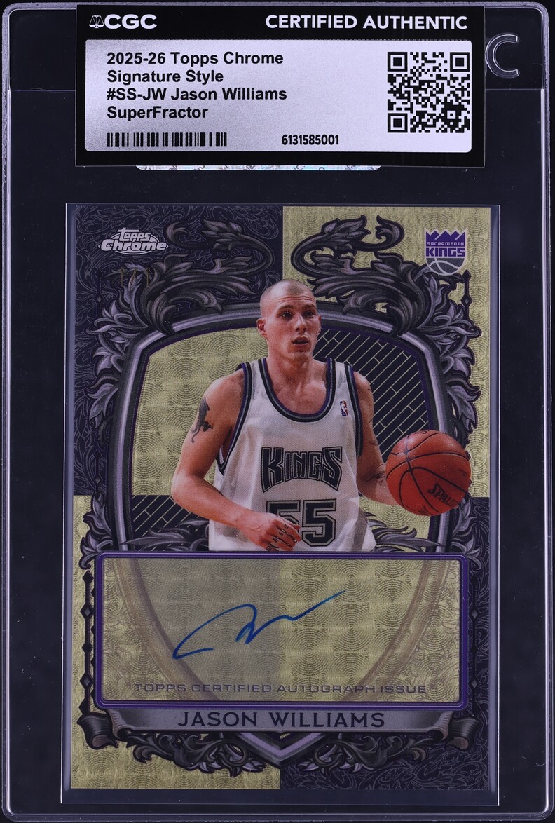 2025 Topps Chrome Signature Style Superfractor Jason Williams AUTO 1/1 #SS-JW CGC AUTH