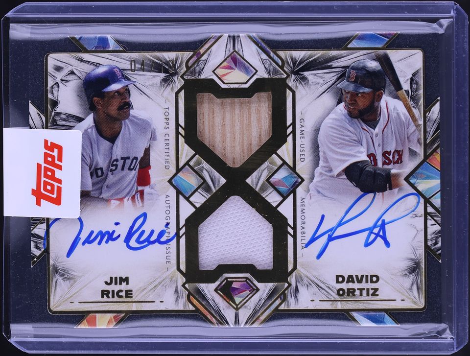 2025 Topps Diamond Icons Dual Relics Black David Ortiz Jim Rice PATCH AUTO /10 #DPAR-RO