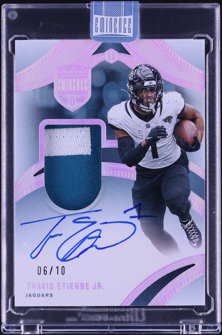 2024 Panini Eminence Patch Autographs Travis Etienne Jr. PATCH AUTO /10 #PA-TEJ