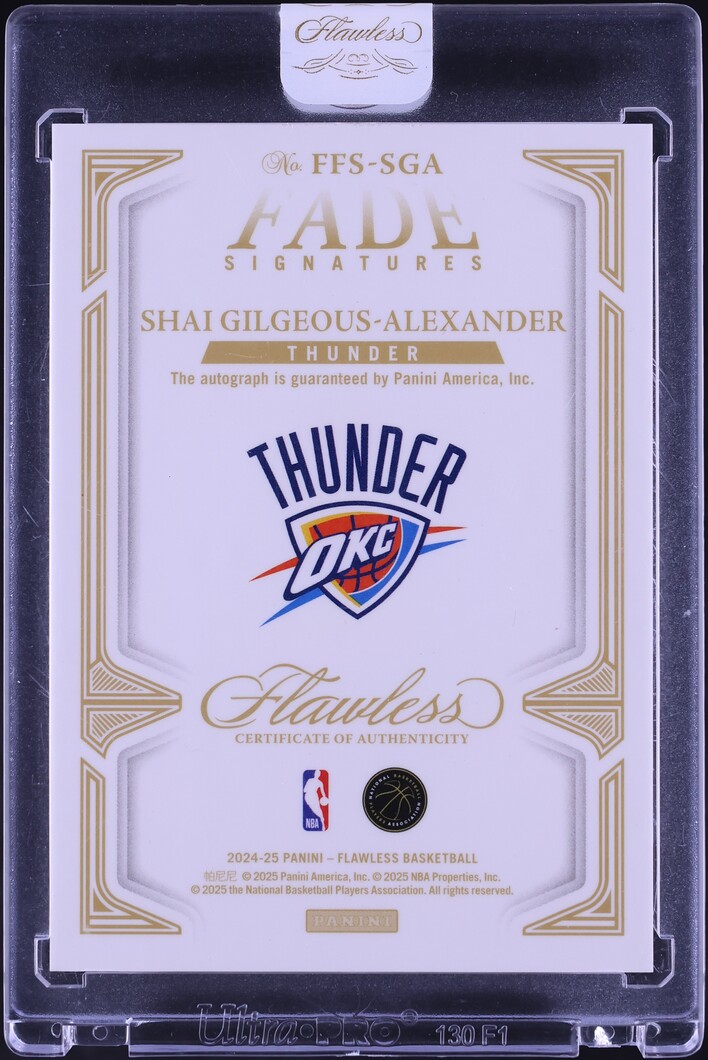 2024 Panini Flawless Fade Signatures Blue Shai Gilgeous-Alexander AUTO /8 #FFS-SGA