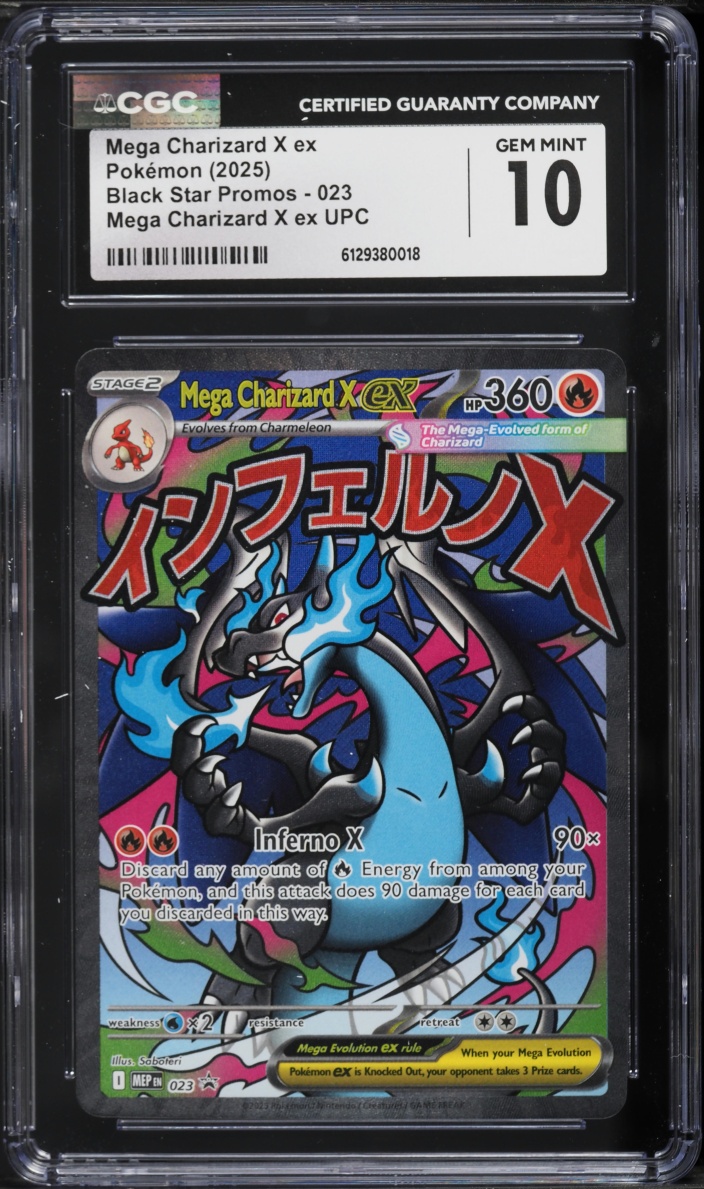 2025 Pokemon Mega Evolution Promo Ultra Premium Full Art Mega Charizard X ex #23 CGC 10 GEM