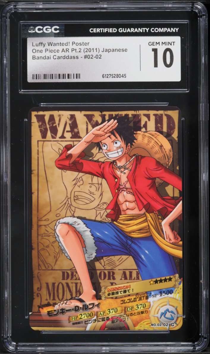 2011 One Piece Japanese Trading Cards AR Pt.2 Luffy Wanted! Poster #02-02 CGC 10 GEM MINT