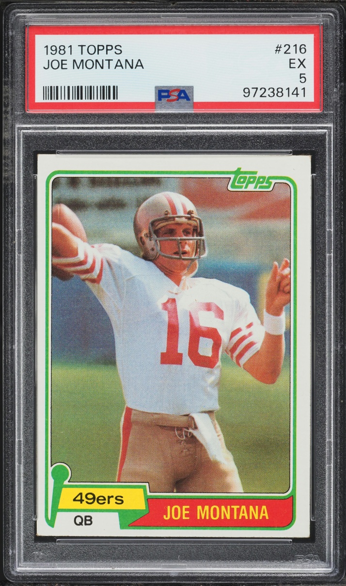 1981 Topps Football Joe Montana ROOKIE #216 PSA 5 EX
