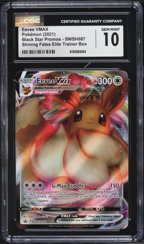 2021 Pokemon Sword & Shield Promo Shining Fates ETB Full Art Eevee VMAX #SWSH087 CGC 10 GEM