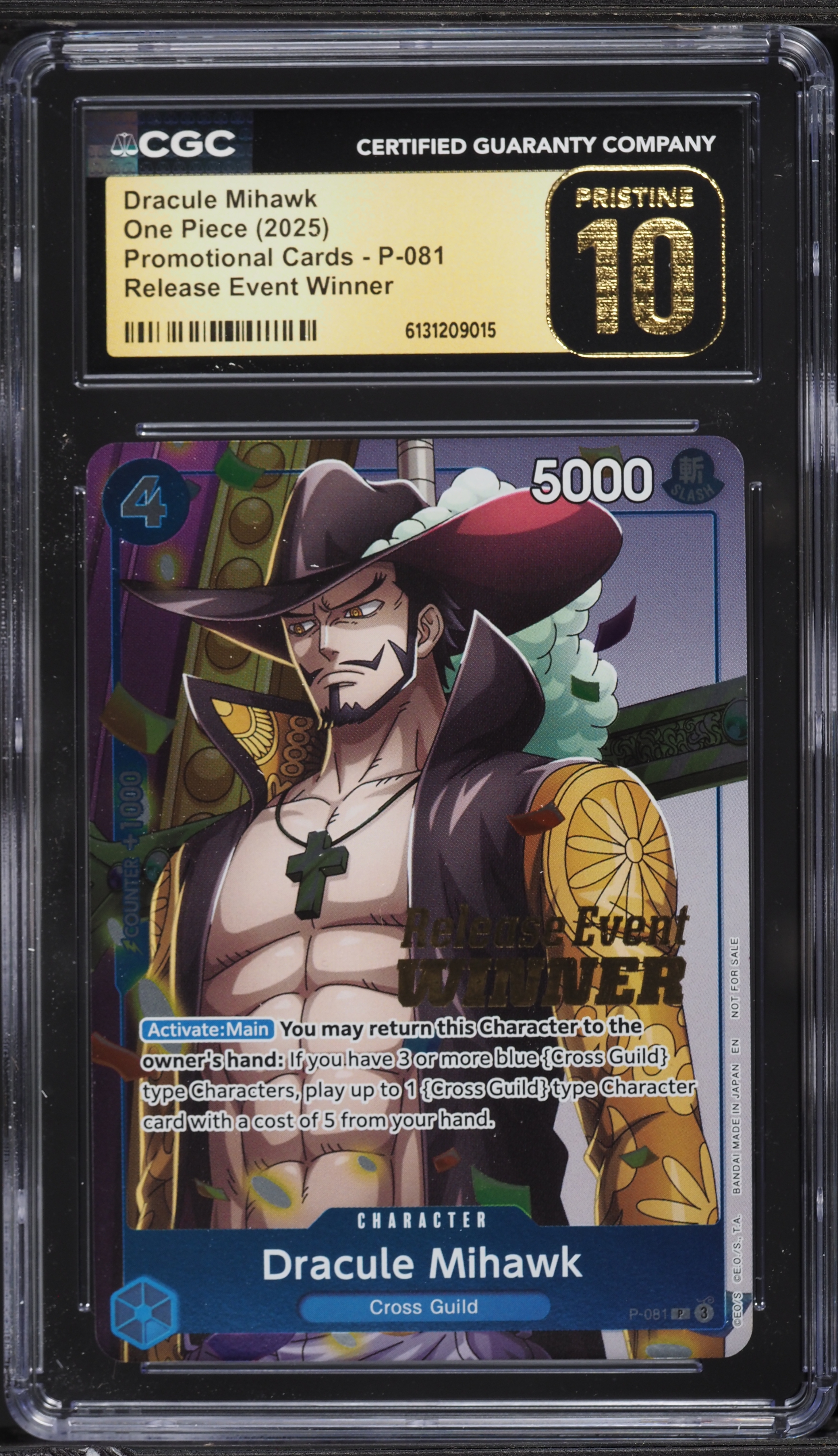 2025 One Piece Promo Release Event Winner Dracule Mihawk #P-081