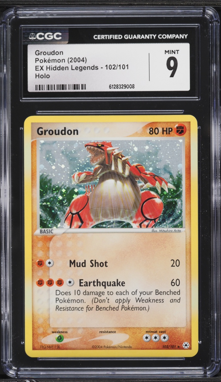 2004 Pokemon EX Hidden Legends Holo Groudon #102 CGC 9 MINT