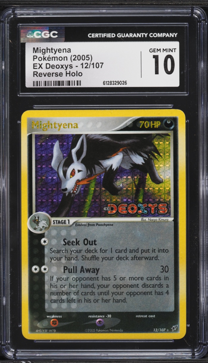 2005 Pokemon EX Deoxys Reverse Holo Mightyena #12 CGC 10 GEM MINT