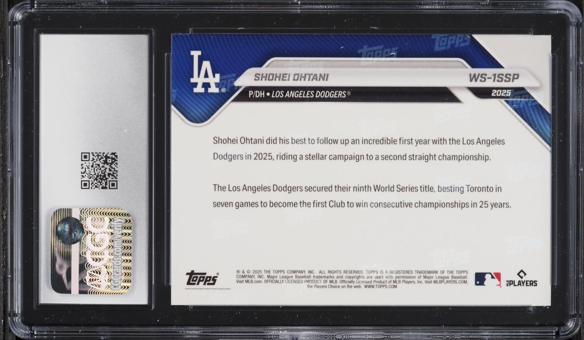 2025 Topps Now World Series Champions Shohei Ohtani SUPER SHORT PRINT #WS-1SSP CGC 9 MINT