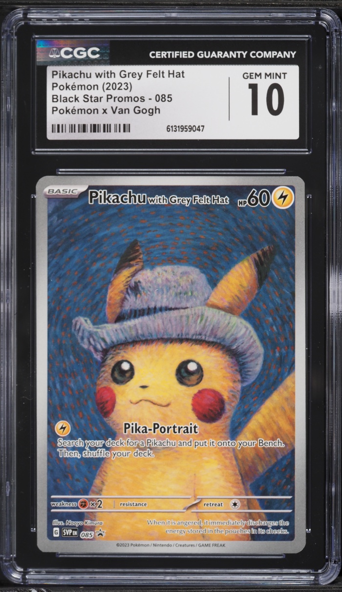 2023 Pokemon Scarlet & Violet Promo Van Gogh Pikachu With Grey Felt Hat #85 CGC 10 GEM MINT