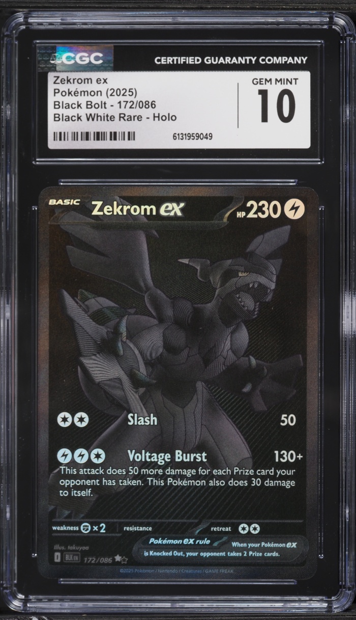2025 Pokemon Scarlet & Violet Black Bolt BWR Zekrom ex #172 CGC 10