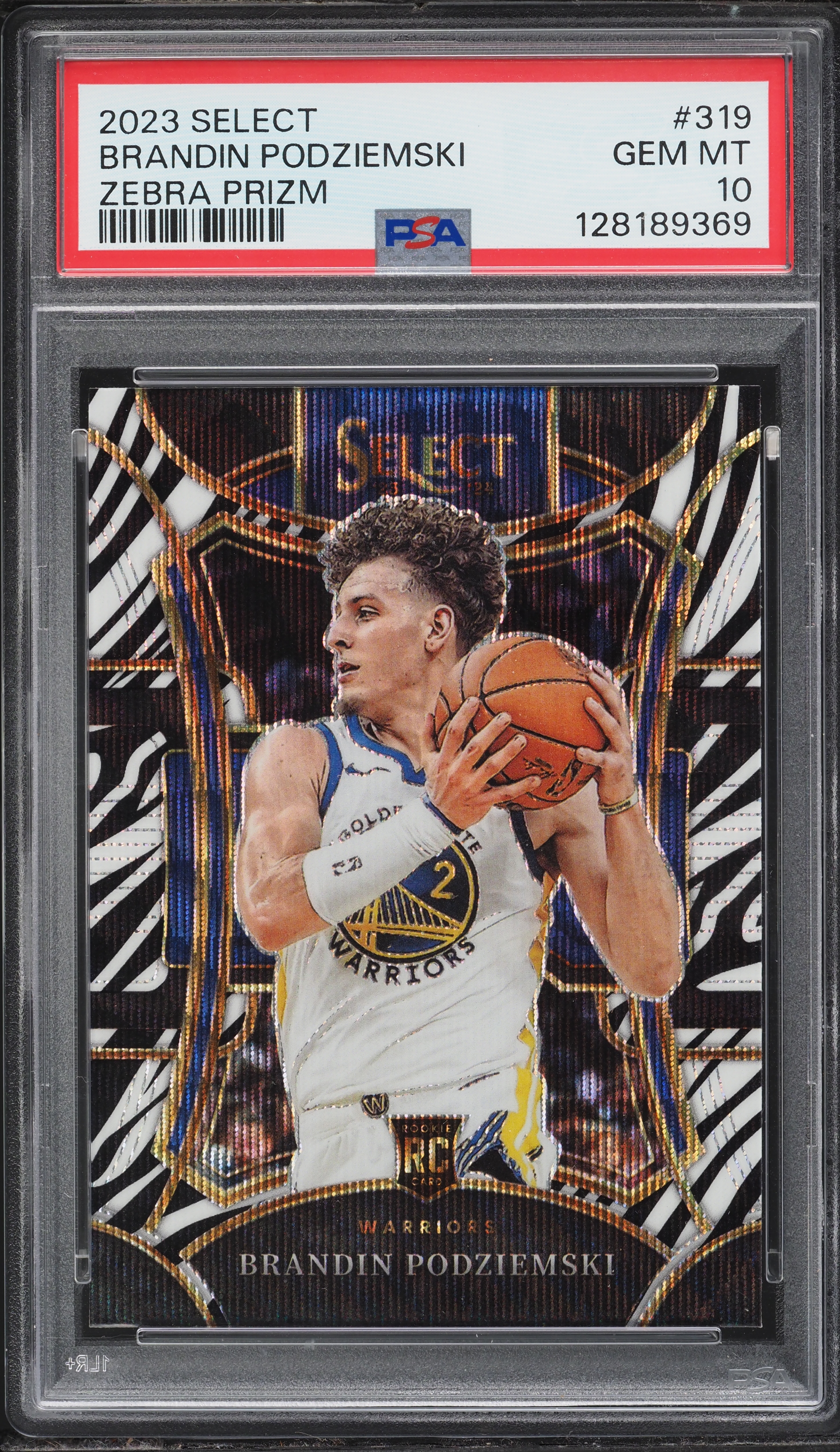 2023 Select Mezzanine Zebra Prizm Brandin Podziemski ROOKIE #319