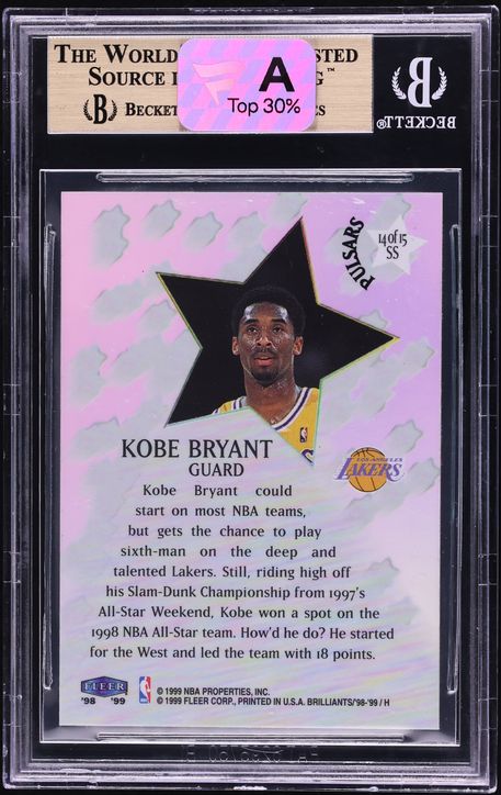 1998 Fleer Brilliants Shining Stars Pulsars Kobe Bryant #14 BGS 9.5 GEM MINT