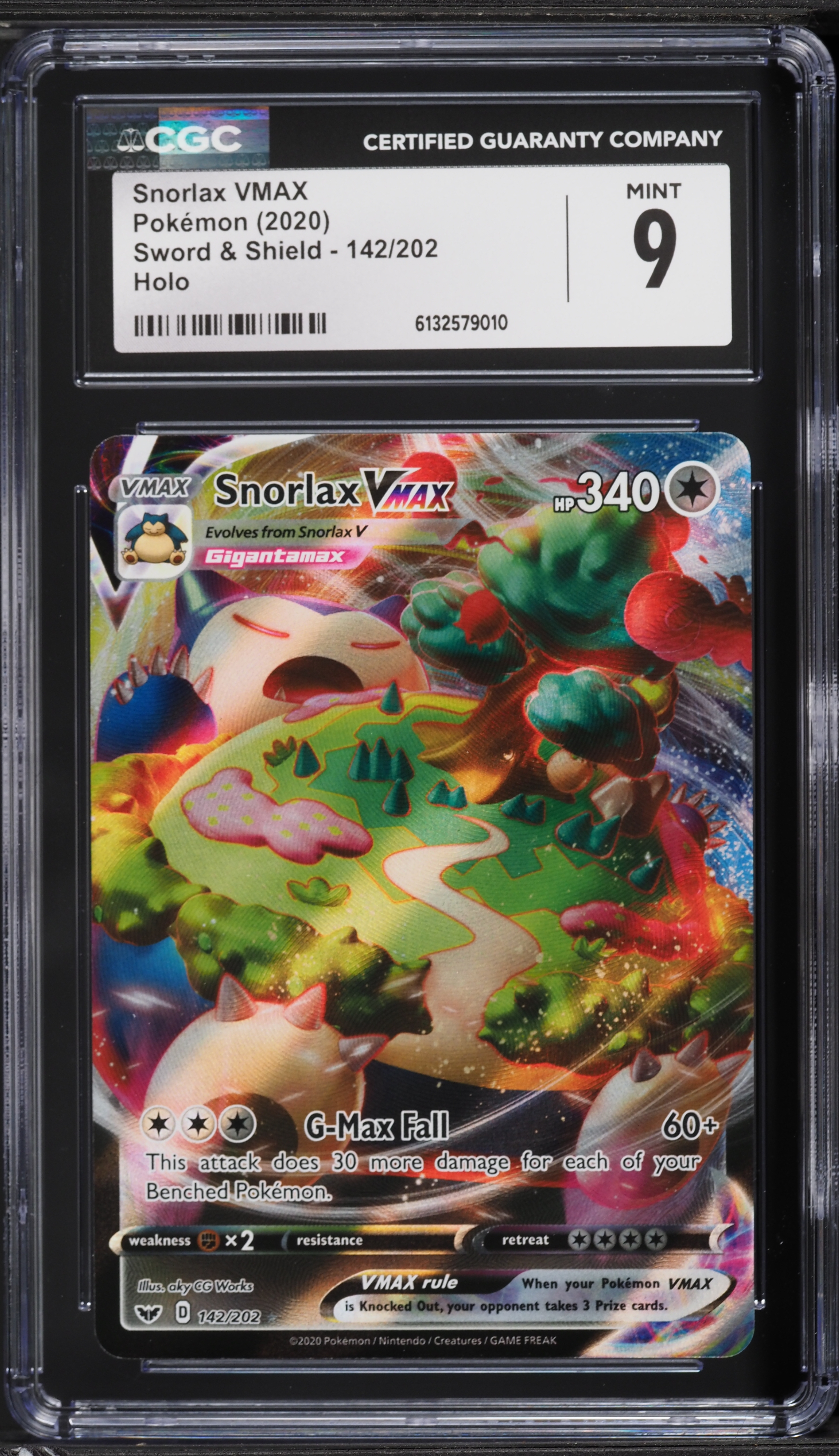 2020 Pokemon Sword & Shield Full Art Snorlax VMAX #142 CGC 9 MINT