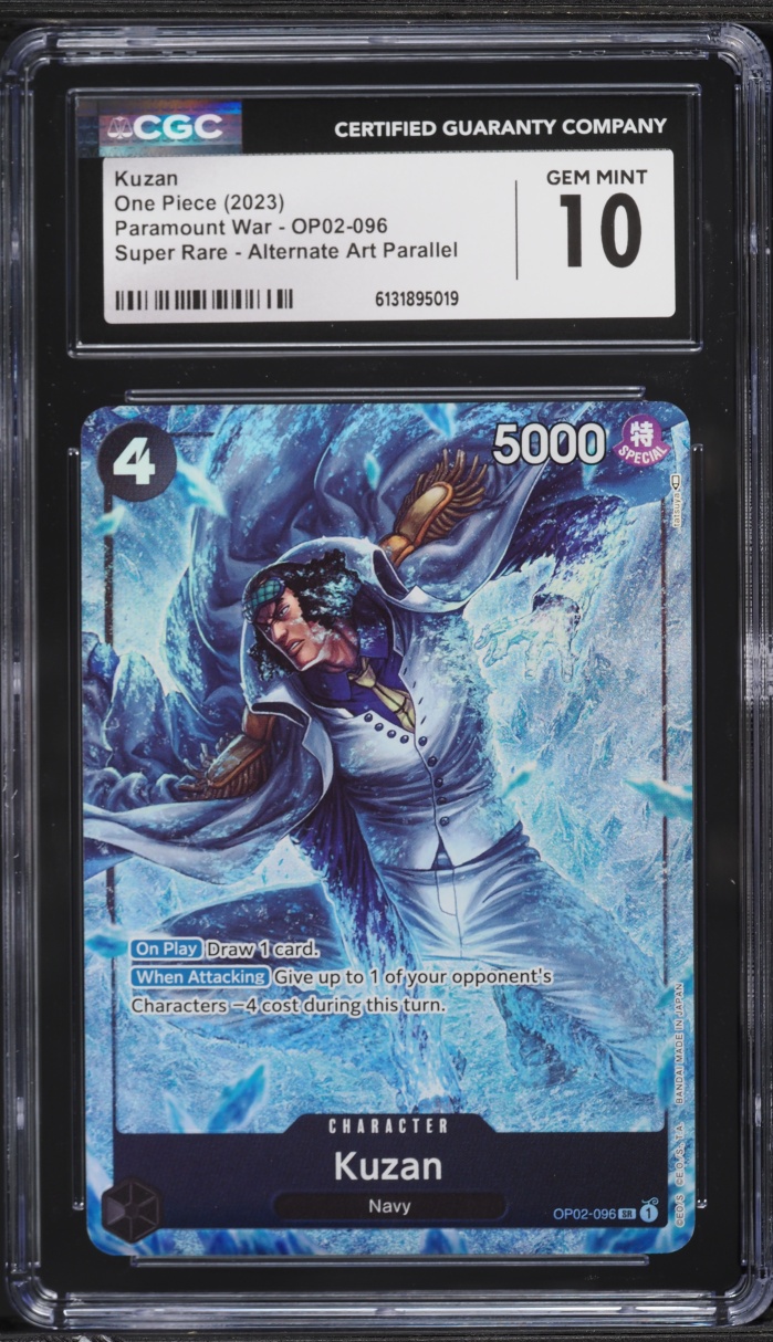 2023 One Piece Paramount War Alt Art Parallel SR Kuzan #OP02-096 CGC 10 GEM MINT