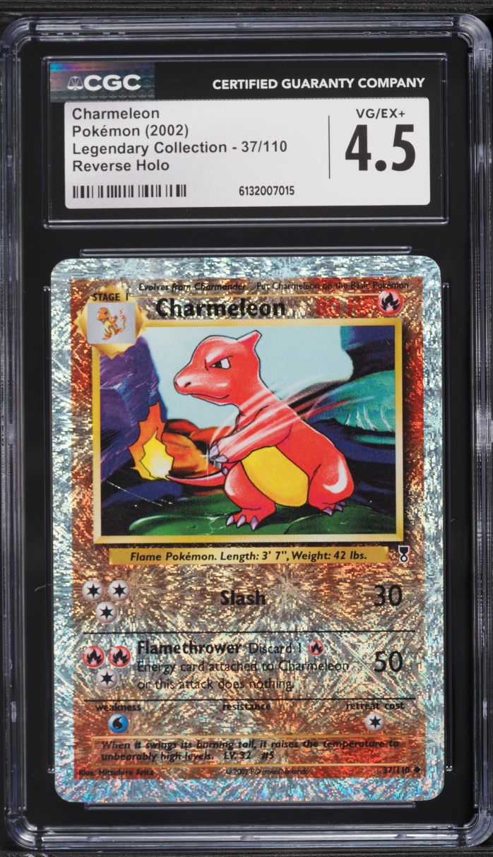 2002 Pokemon Legendary Collection Reverse Holo Charmeleon #37 CGC 4.5 VGEX+