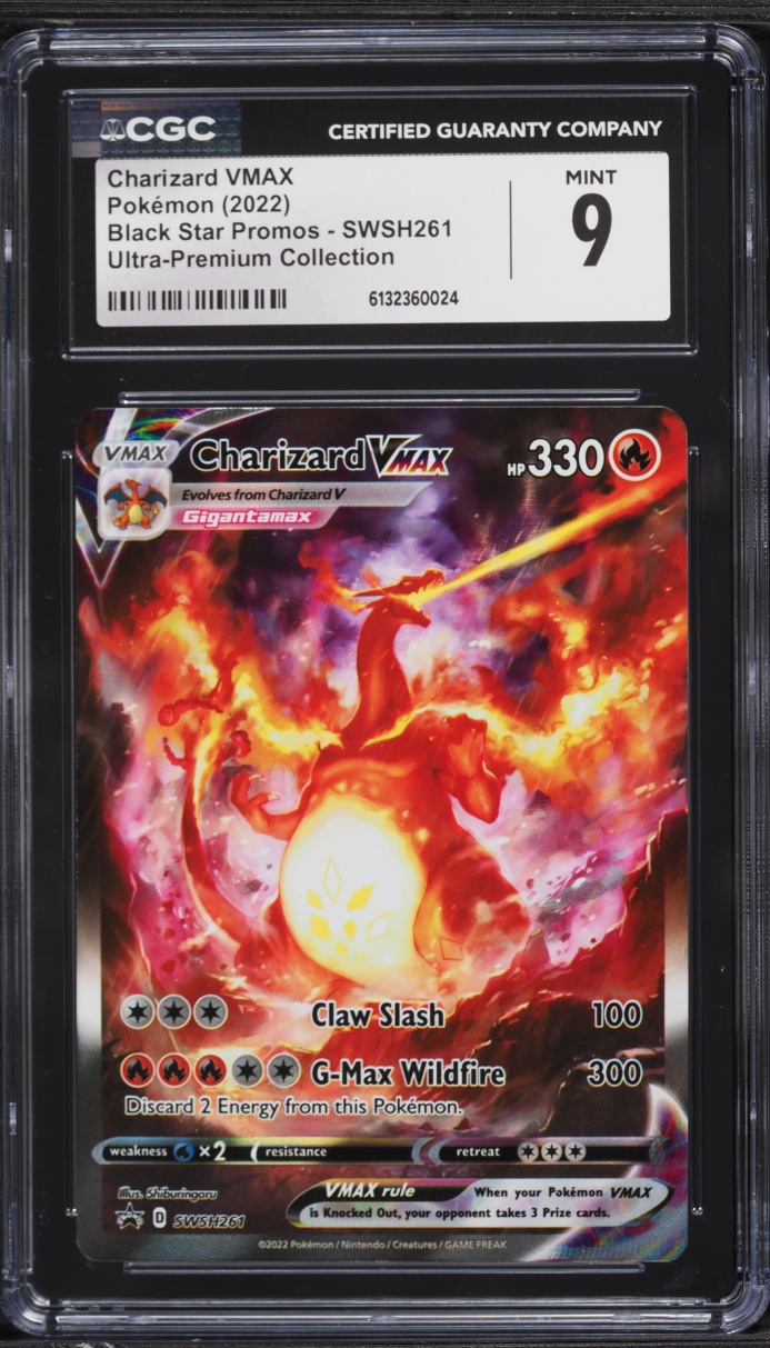 2022 Pokemon Sword & Shield Promo Ultra Premium Full Art Charizard VMAX #SWSH261 CGC 9 MINT