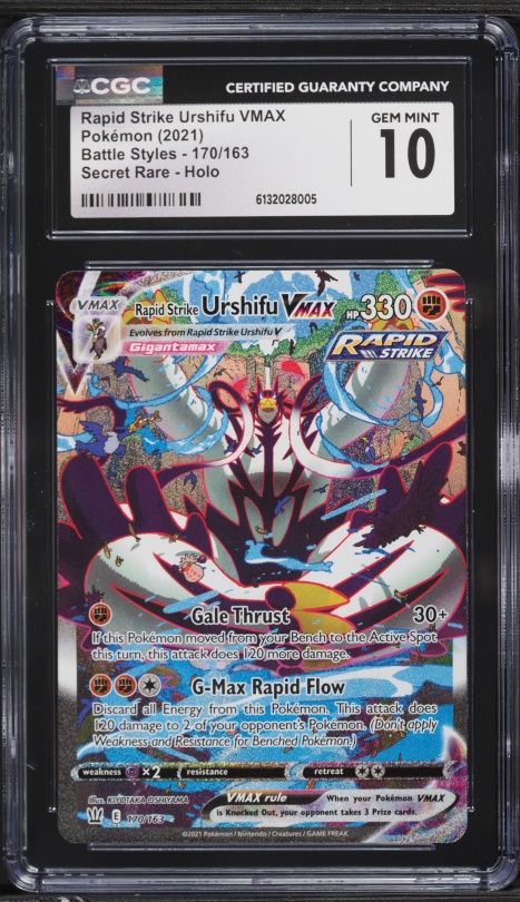 2021 Pokemon Sword & Shield Battle Styles Rapid Strike Urshifu VMAX #170 CGC 10 GEM MINT