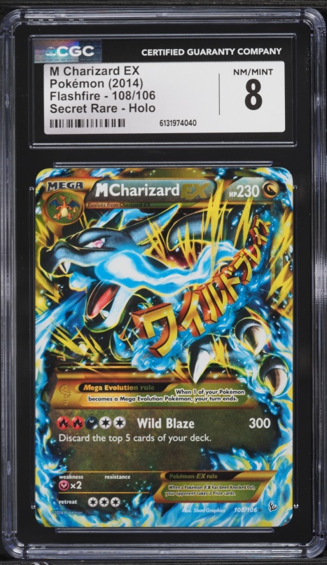2014 Pokemon XY Flashfire Secret Rare M Charizard EX #108 CGC 5 EX