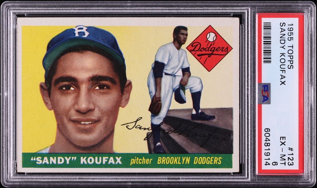 1955 Topps Sandy Koufax ROOKIE #123 PSA 6 EXMT