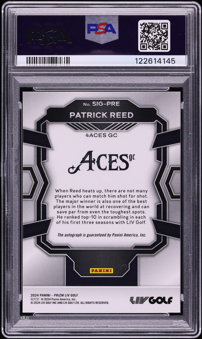 2024 Panini Prizm LIV Golf Patrick Reed AUTO #SIGPRE PSA 10 GEM MINT