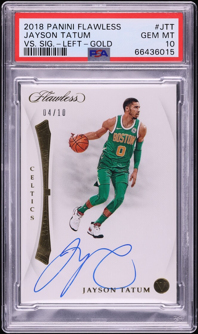 2018 Panini Flawless Vs. Signatures Left Gold Jayson Tatum AUTO /10 #JTT PSA 10 GEM MINT