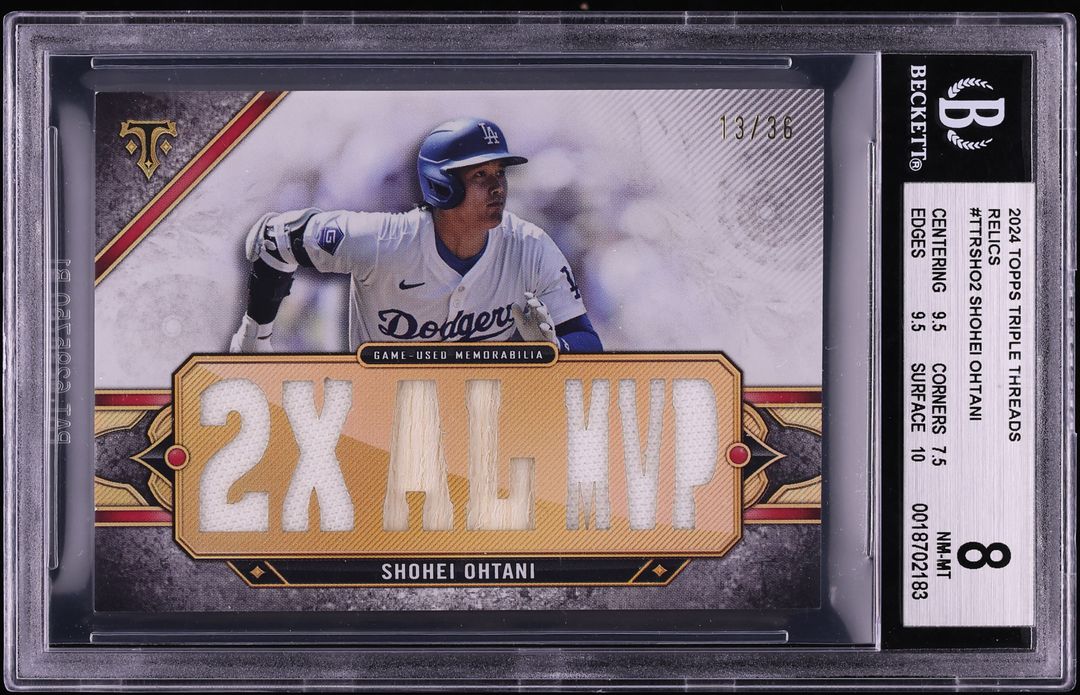 2024 Topps Triple Threads Shohei Ohtani PATCH /36 #TTRSHO2 BGS 8 NM-MT