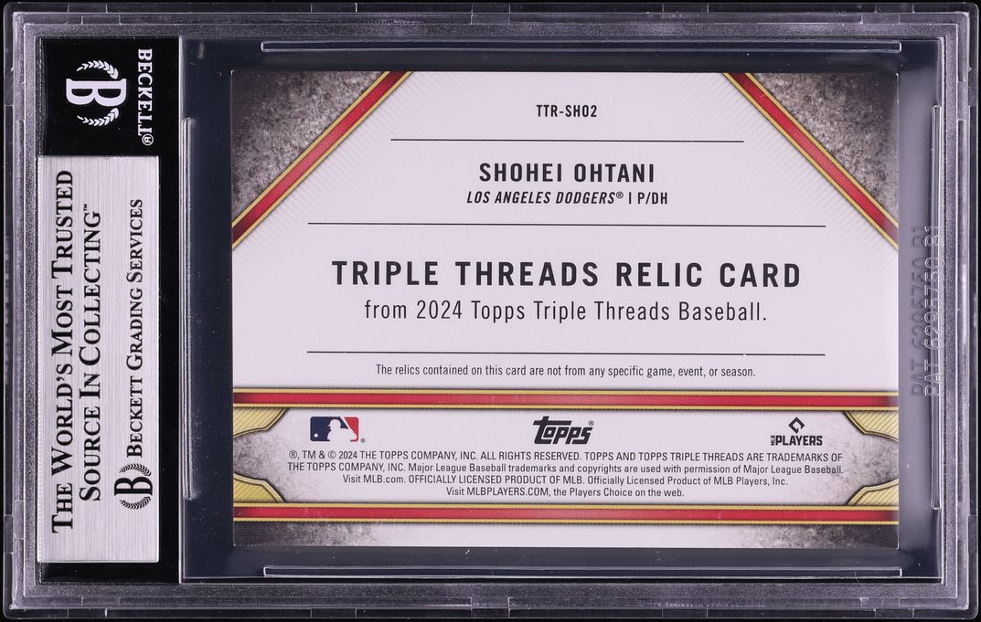 2024 Topps Triple Threads Shohei Ohtani PATCH /36 #TTRSHO2 BGS 8 NM-MT