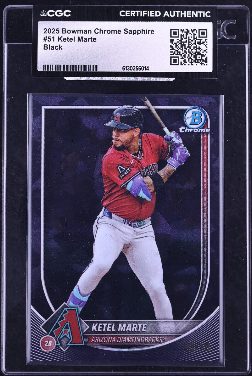 2025 Bowman Chrome Sapphire Black Ketel Marte /10 #51 CGC AUTH