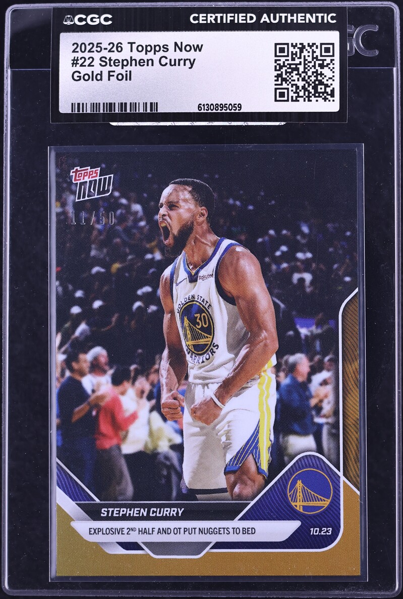 2025 Topps Now Gold Foil Stephen Curry /50 #22 CGC AUTH