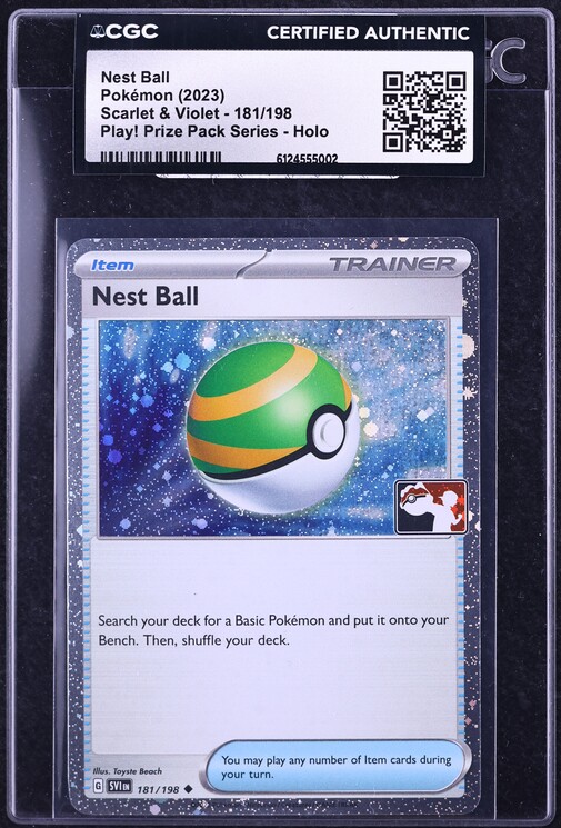 2023 Pokemon Scarlet & Violet Play! Prize Pack Series Holo Nest Ball #181 CGC AUTH