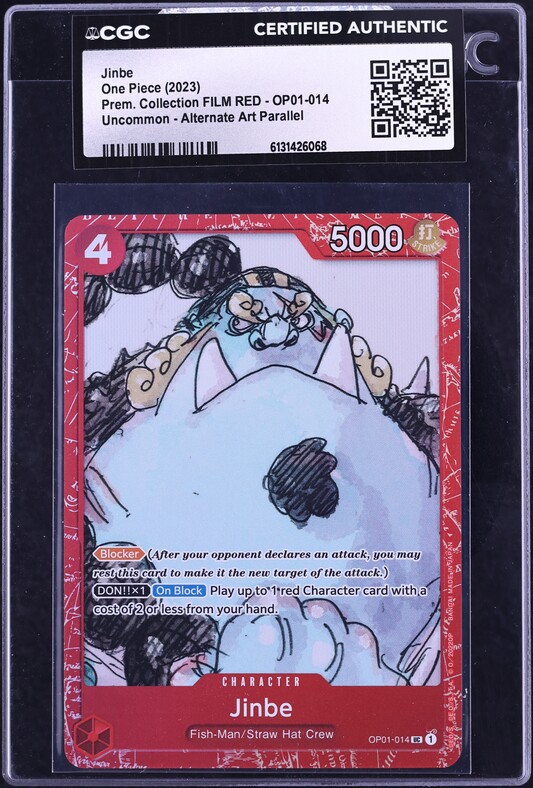2023 One Piece Japanese Premium Card Collection Red Jinbe #014 PSA