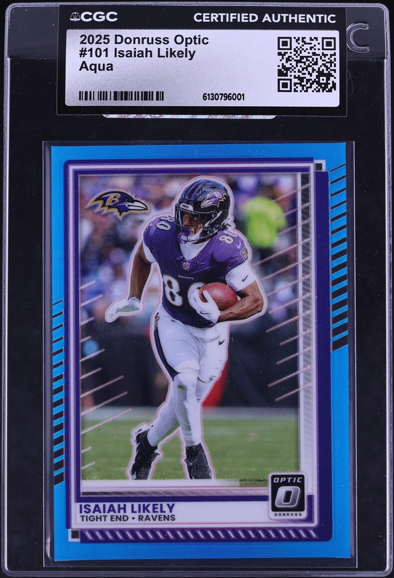 2025 Donruss Optic Football Aqua Isaiah Likely #101