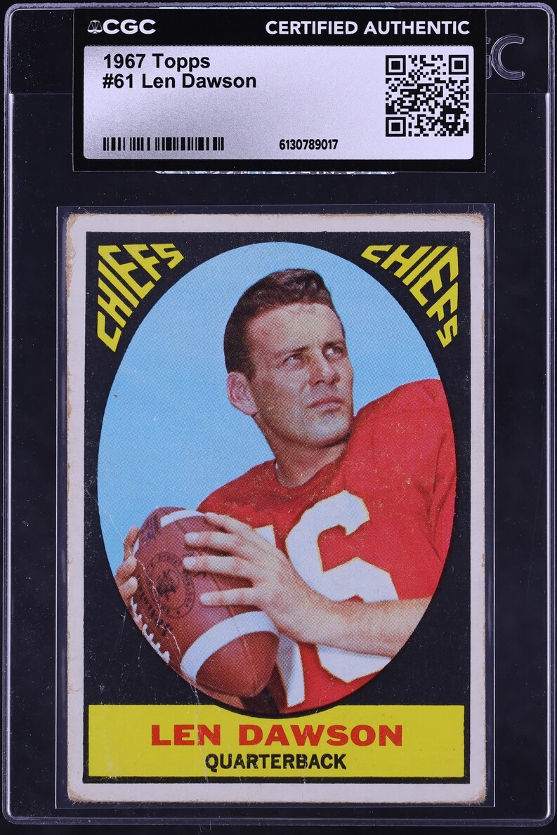 1967 Topps Football Len Dawson #61 CGC AUTH