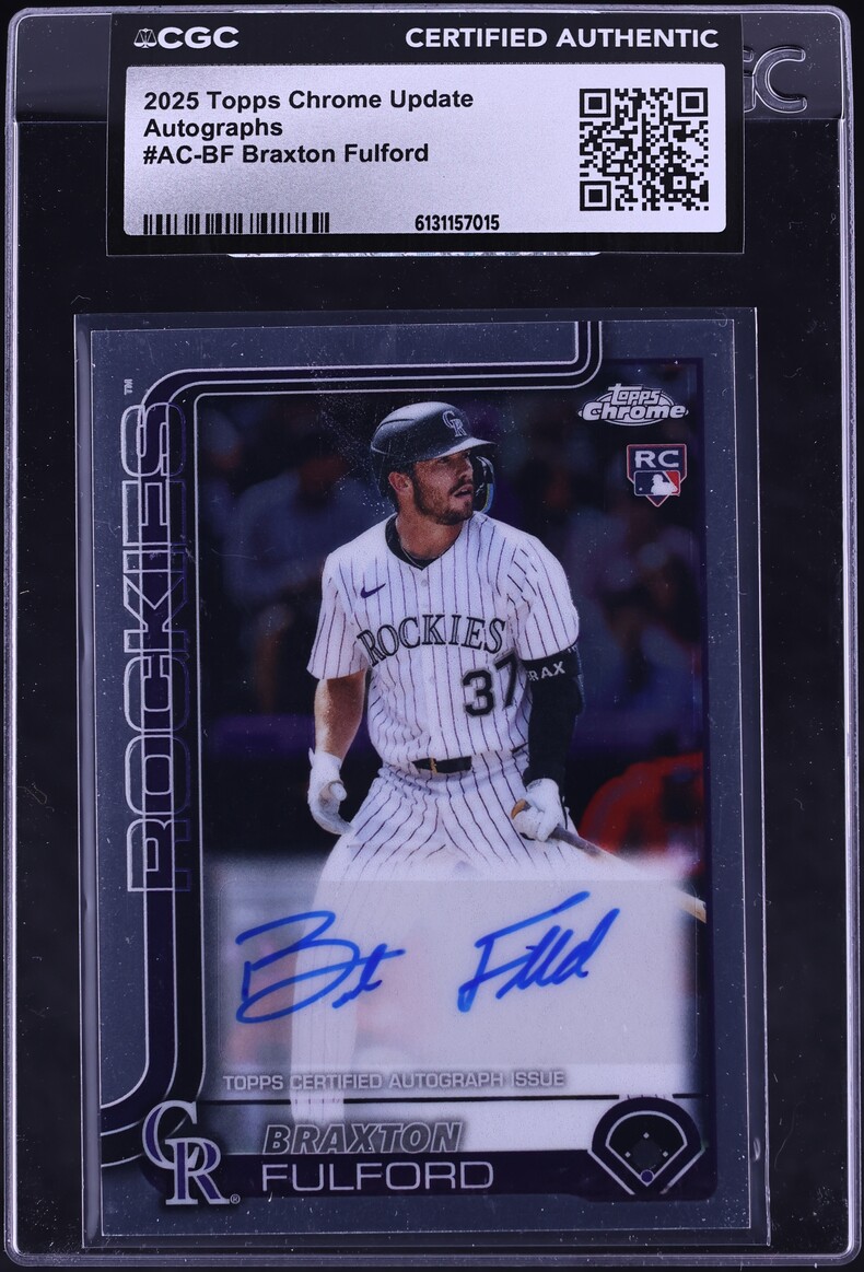 2025 Topps Chrome Update Braxton Fulford ROOKIE AUTO #AC-BF CGC AUTH