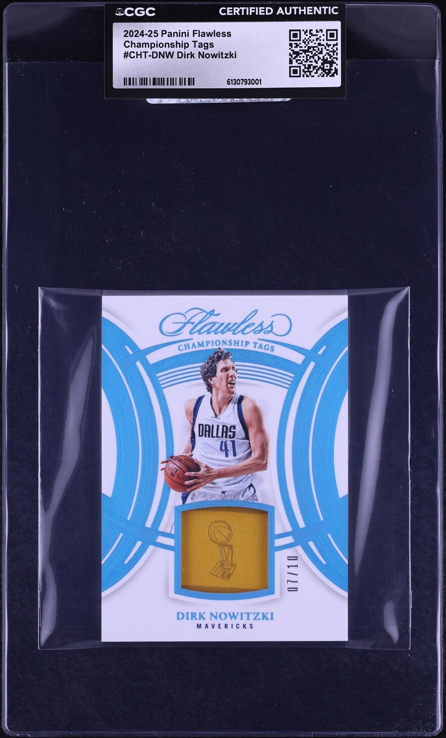 2024 Panini Flawless Championship Tags Dirk Nowitzki PATCH /10 #CHT-DNW CGC AUTH