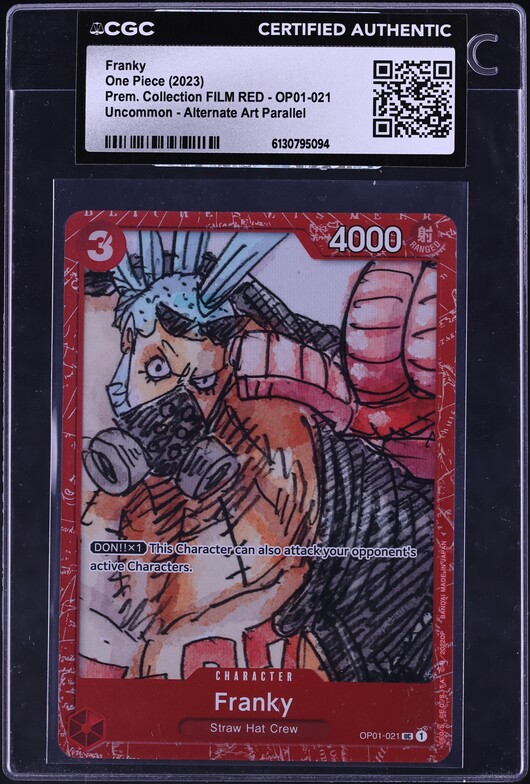 2023 One Piece Japanese Premium Film Red Foil Franky #OP01-021 PSA