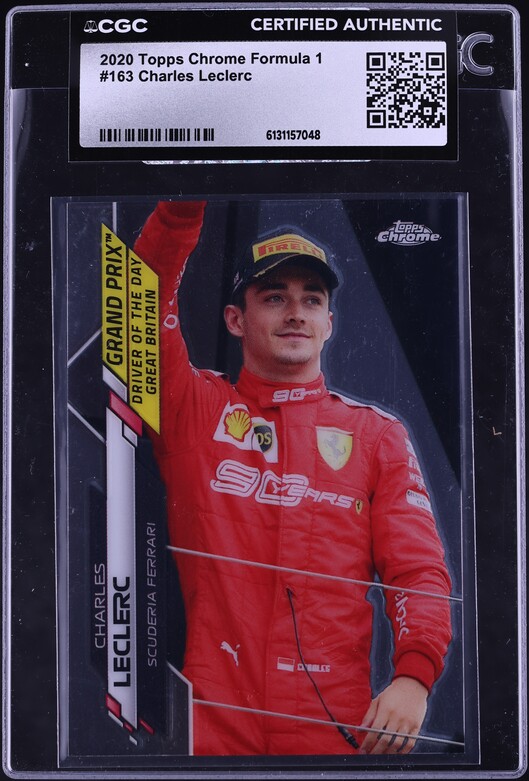 2020 Topps Chrome F1 Orange Refractor Charles Leclerc AUTO DNA 10